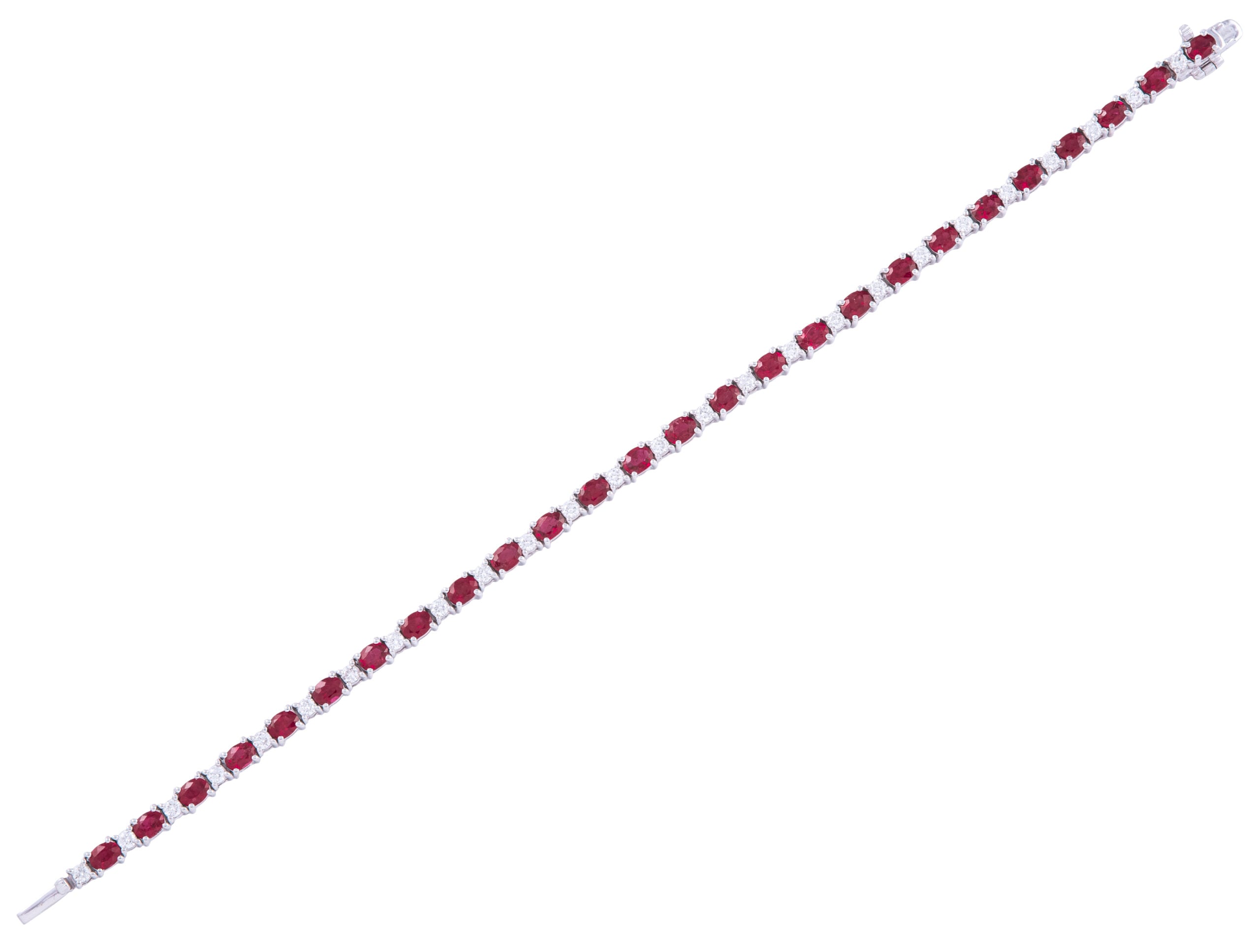 Ruby and diamond tennis bracelet