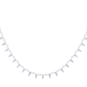 Elegant diamond-studded silver necklace