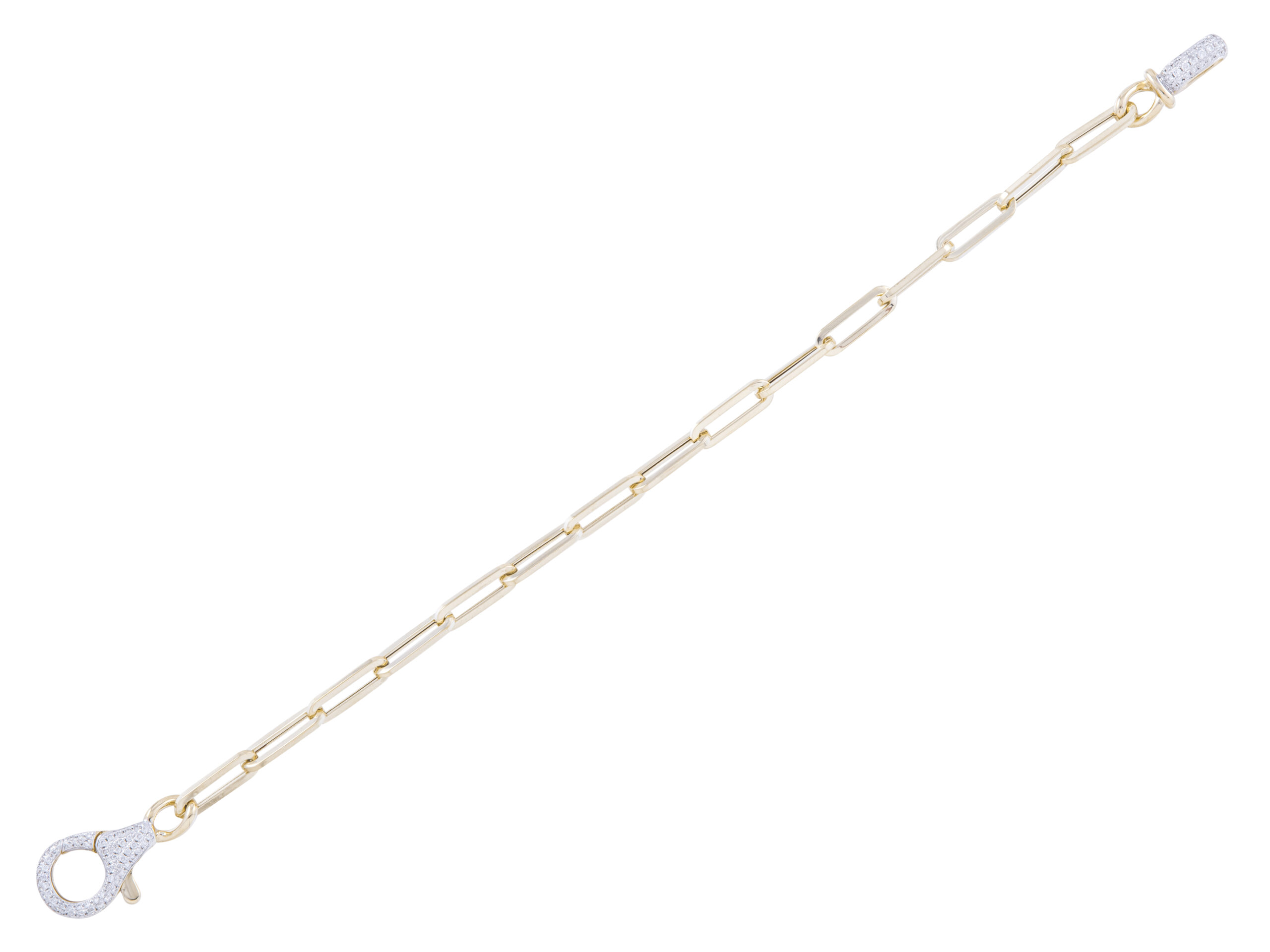 Gold link bracelet with lobster clasp.