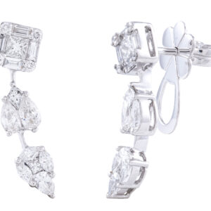 Elegant white gold and diamond drop earrings