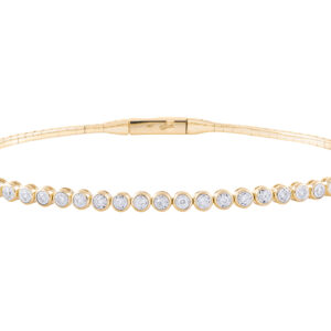 Gold tennis bracelet with diamonds