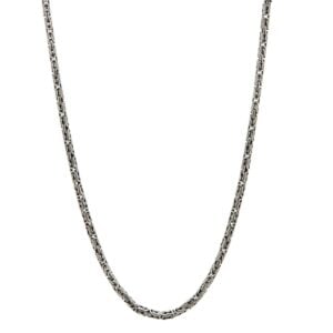Silver chain necklace with intricate design