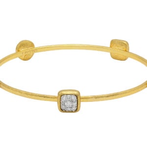 Gold bangle with diamond accents