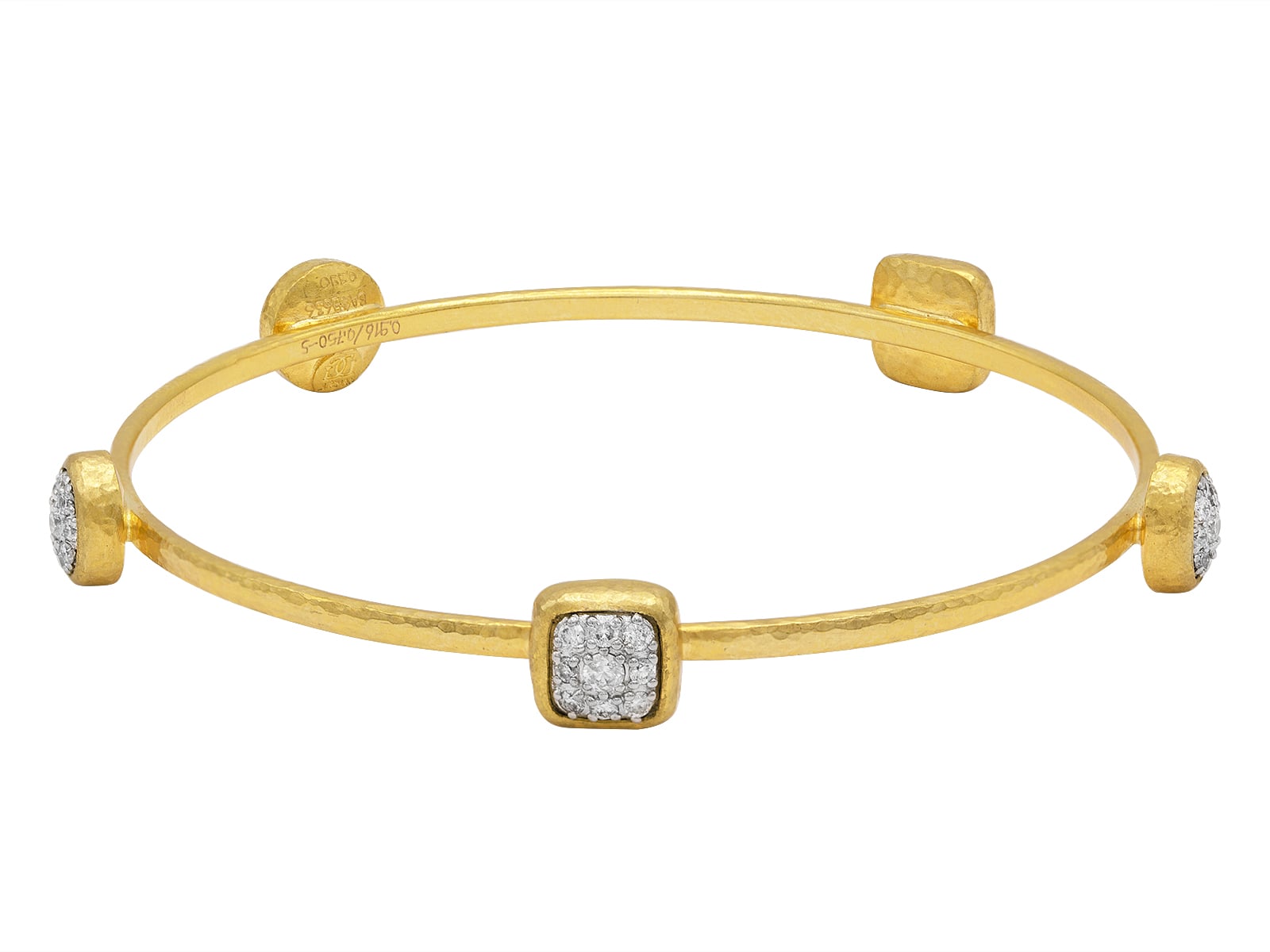 Gold bangle with diamond accents