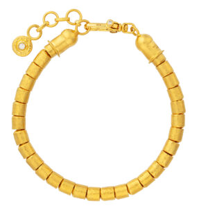 Gold bracelet with links and charm