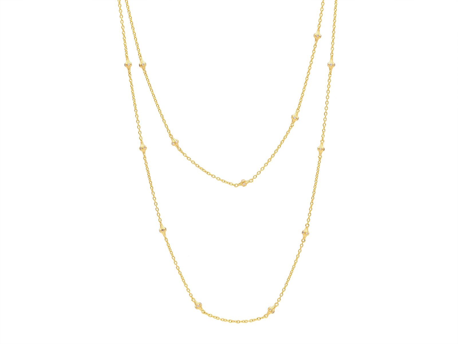 Elegant gold necklace with diamond accents