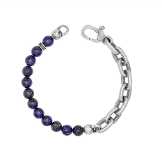 Silver and blue stone bracelet with clasp