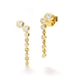 Gold earrings with diamond accents