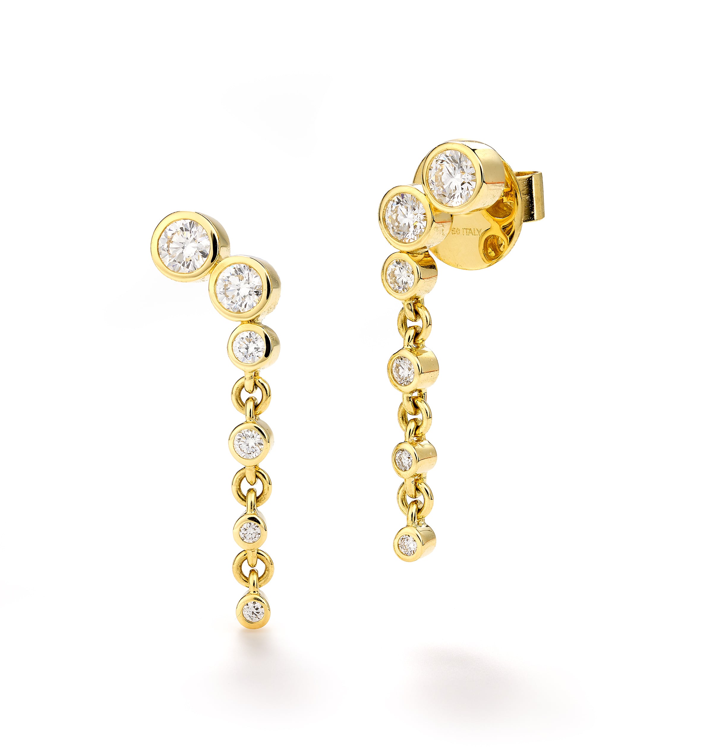 Gold earrings with diamond accents